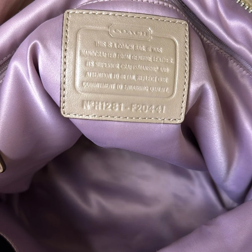 Coach Poppy Metallic Gold Champagne Leather‎ Large Tote Bag Purse #H1281-F20441